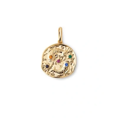 Image de SINGULARU Charm Organic Colors Zodiac Aquarius Pendentif en argent sterling avec finition plaquée or 18Kt Combinable le collier Bijoux pour femmes