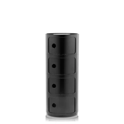 Image de Kartell Componibili, Conteneur 4 éléments, Noir, Base ronde
