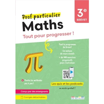 Image de Prof particulier Maths 3e Brevet Tout pour progresser ! Avec des exercices interactifs et podcasts (Broché)