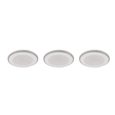 Image de Trio LED Lampe encastrable Argus Set de 3 653610331, plastique blanc mat, avec RBG 4 Watt changement couleur, télécommande, dimmable