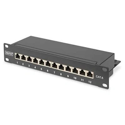 Image de Digitus Panneau de Brassage (Patch Panel) modulaire 48 Ports 1U Rack 19&quot; pour modules Keystone RJ45 blindé Noir
