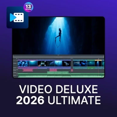 Image de MAGIX Video deluxe 2026 Ultimate: Le montage vidéo pour tous Programme d&#039;édition Éditeur Windows 10/11 PC 1 licence de téléchargement sur 2 appareils