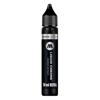 Image de Molotow Marqueur Liquid Chrome (avec encre spéciale pour effet miroir) 1 pièce 30 ml Refill Argent (Silver)