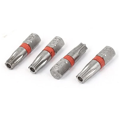 Image de sourcing map Embouts de tournevis Hex tige Magnetique T30 Torx Securite Gris 4pcs