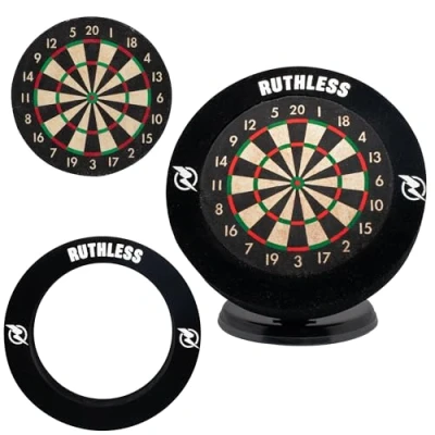 Image de Ruthless mini Jeu de fléchettes avec contour miniatures pour la maison et le bureau Comprend un ensemble à pointe en acier (BX250)