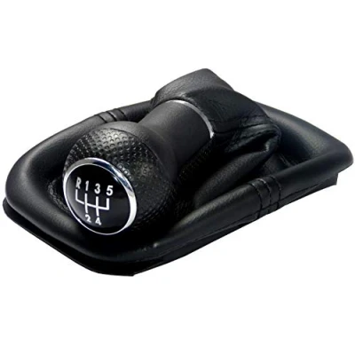 Image de L&amp;P A252 Soufflet Levier de Vitesse Pommeau 23mm compatible avec VW Golf 4 IV Boite 5 Cadre Plug &amp; Play Pièce rechange pour 1J071113 Noir