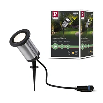Image de Paulmann 94285 Luminaire d&#039;extérieur LED Plug &amp; Shine spot Classic incl. 1x5,1 watts IP65 Protection contre les immersions Anthracite Éclairage de jardin Métal Blanc chaud 3000 K, 5.1 W, Modèle simple