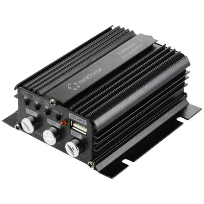 Image de Renkforce RF CMP 202 Ampli auto 2 canaux 100 W Lecture audio Bluetooth®/USB, Réglage volume/basses/aigus