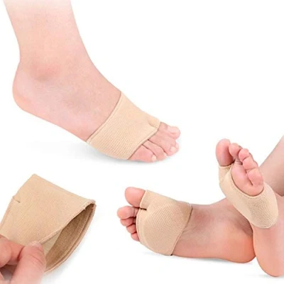 Image de Pedimend Manchon métatarsien en tissu avec coussinets gel coussin (paire 2 pièces) Supporte la fracture de métatarsalgie Morton Pad Neuroma soulage les cloques