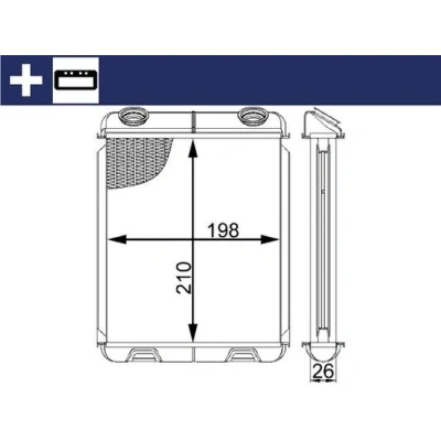 Image de MAHLE ORIGINAL AH 21 000S Radiateur De Chauffage avec pièces d&#039;assemblage RENAULT: LAGUNA 2