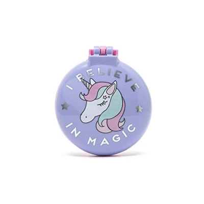 Image de Legami Brosse Avec Miroir, Thème, Les Believe In Magic, S&#039;ouvre Et Ferme Un Clic, Pratique À Porter Partout, Licorne