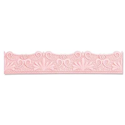 Image de Sizzix Embossing Folder Lace Border 3 D Impresslits Dossier de gaufrage Bordure Kath Breen, 665744, Papier, Ordure en Dentelle, Taille Unique