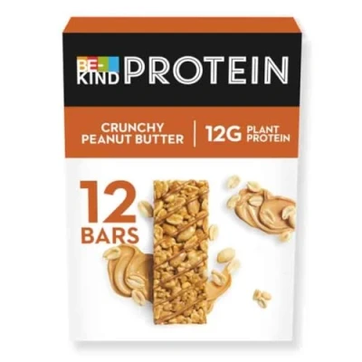 Image de BE KIND Barres de Céréales Protéinées Beurre Cacahuètes Croquant Sans Gluten Riche en Fibres Grand Format 12 x 50g