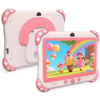 Image de Ascrecem Tablette pour Enfant,7 Pouces Android Enfants avec WiFi,HD,Bluetooth,ContrôLe Parental, Logiciel Enfant Pré Installé Quad Core 32Go ROM Tactile Educative Youtube Google Play
