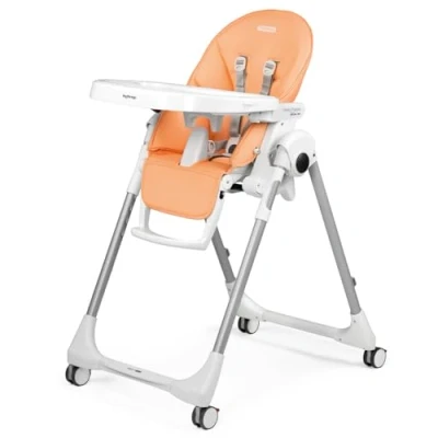 Image de Primapappa Follow me Peach. Repas et sieste nous voilà !La chaise haute est homologuée dès la naissance pour être utilisée comme un transat confortable.Avec ses 4 roues.