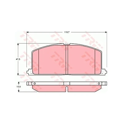 Image de TRW GDB3184 Jeu de plaquettes frein non préparé pour indicateur d&#039;usure TOYOTA: Starlet V 3/5 portes, Paseo Coupe