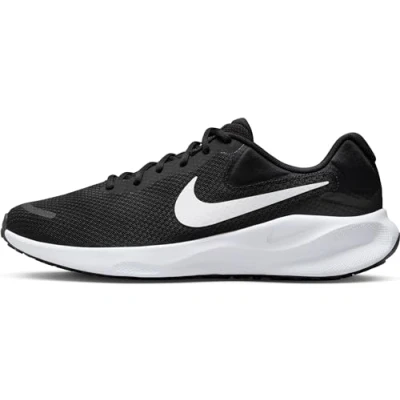 Image de Nike Performance Revolution 7 Chaussures de running neutres, Homme, Taille: 48.5, Black/white Tissu / matière synthétique