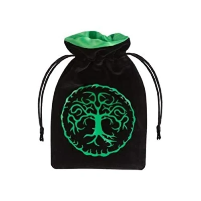 Image de Q WORKSHOP Qworkshop Forest Sac à dés en Velours Noir/Vert, Uni, QWOFOR01
