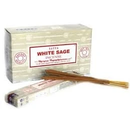 Image de SATYA Sauge Blanche 1 Boite DE 12 BATONS 15 G Qualite SUPERIEURE