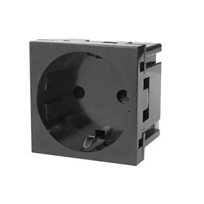 Image de Maclean MCE719B Schuko Unterputz Steckdose ohne Rahmen Schutzkontaktsteckdose Modulare Wandsteckdose Unterputzdose Wanddose Einbaudose Montage (Schuko Steckdose, Schwarz)