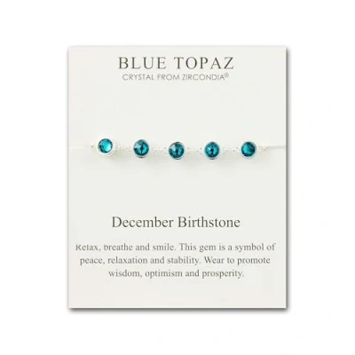 Image de Philip Jones Bracelet avec pierre de naissance décembre créé des cristaux topaze bleue Zircondia®