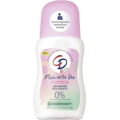 Image de CD Girl déodorant roll on Mon premier à l&#039;extrait d&#039;aloe vera bio Sans sels d&#039;aluminium Protection durable pendant 48 h Produit de soin végétalien Convient aux peaux sensibles 50