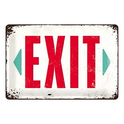 Image de Nostalgic Art Plaque Vintage Exit Idée de Cadeau pour Les nostalgiques, en métal, Design Retro la décoration, 20 x 30 cm