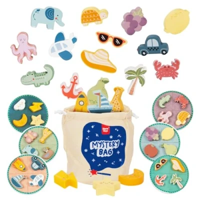 Image de Nene Toys Loto Tactile Touche et Trouve, Jeu de Société pour Enfants dès 3 Ans Jouet Éducatif en Bois Divertissement Famille Développe la Motricité Fine, Cadeau Fille Garçon 4 5