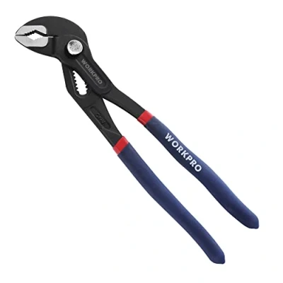 Image de WORKPRO Pince Multiprise de Pointe 250 mm avec Multi Position Rainure et Mâchoire Courbée, Plombier pour Réparation Plomberie Usage Domestique