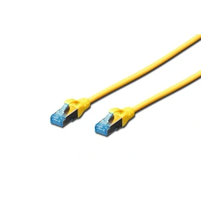 Image de DIGITUS Câble LAN Cat 5e 1m réseau CCA avec RJ45 SF/UTP Blindé Compatible 6 &amp; 5 Jaune