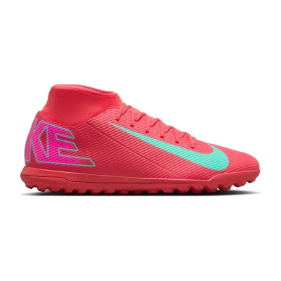 Image de Nike Performance Mercurial Superfly 10 CLUB TF Chaussures de foot multicrampons, Taille: 40, Ember glow/aurora green Tissu / matière synthétique