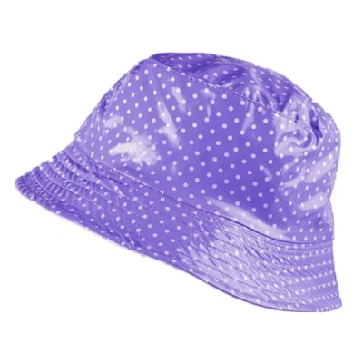 Image de TOUTACOO, Chapeau de Pluie, Bob Vinyle Imperméable Aspect ciré (09b Violet à Pois)