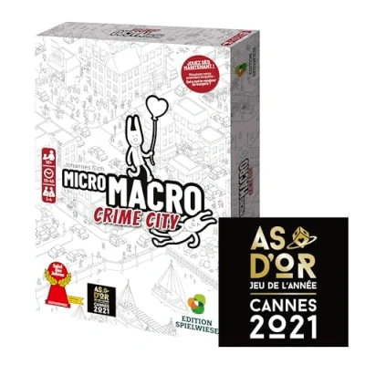 Image de MICRO MACRO : Crime City Jeu de société d&#039;enquêtes Pour toute la famille 10 ans et plus 1 à 4 joueurs Version française observation déduction As d&#039;or 2021 (jeu l’année)