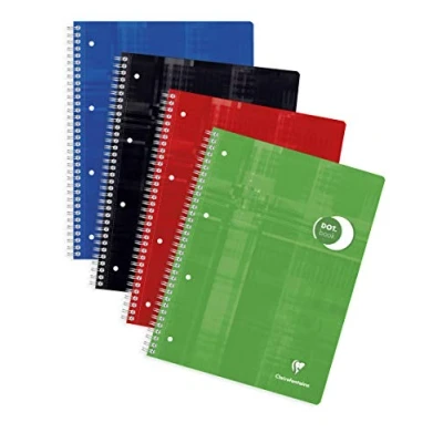 Image de Clairefontaine 8253C Un DOT Book Cahier à Spirale Perforé A4+ 22,5x29,7 cm 160 Pages Papier Blanc 90 g Couverture Carte Pelliculée Couleur Aléatoire