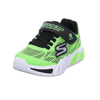Image de Skechers Garçon Flex glow Elite Vorlo Basket, Bordure Synthétique Noire Citron Vert, 31 EU