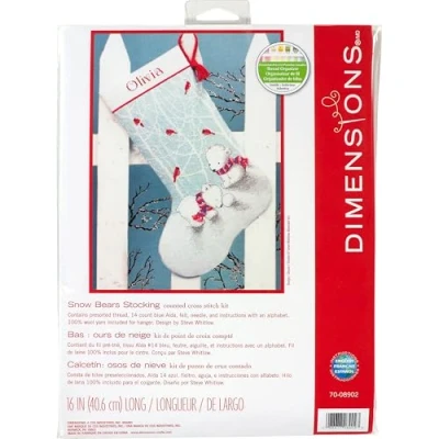 Image de DIMENSIONS Kit Point De Croix Compté, Ours des Neiges, Coloris Assortis