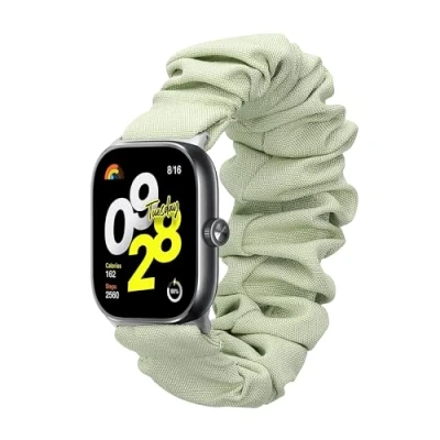 Image de kwmobile Bracelet Compatible avec Xiaomi Redmi Watch 4 / Band 8 Pro de Rechange Design Chouchou pour Fitness Tracker Vert Pastel