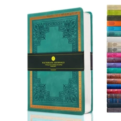 Image de VICTORIA&#039;S JOURNALS Journal vintage ligné en similicuir avec couverture rigide, format A5, 14 x 20 cm