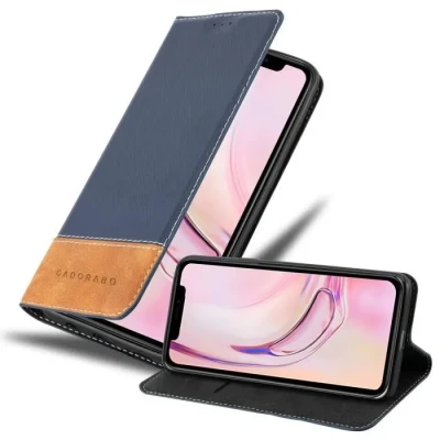 Image de Coque pour Apple iPhone 13 en BLEU BRUN Housse de protection Étui avec fermeture magnétique, fonction support et compartiment carte Neuf