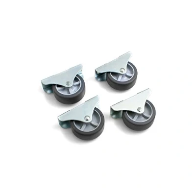 Image de Design61 Lot de 4 roulettes fixes pour coffre, tiroir, meuble 50 x 19 mm Avec surface roulement souple
