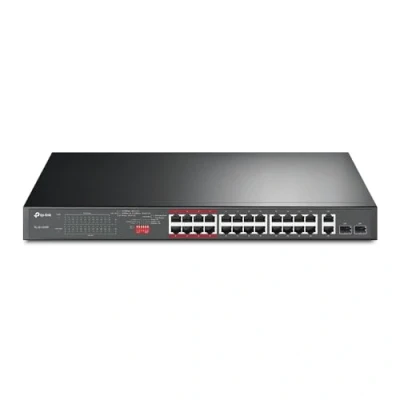 Image de TP Link Switch PoE+ 26 Port 10/100Mbps Switch, 24 Ports, 2 Gigabit RJ45 TL SL1226P