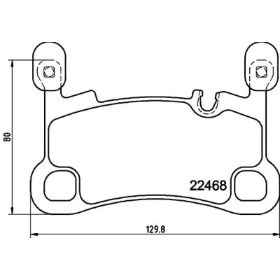 Image de HELLA 8DB 355 039 111 Jeu de plaquettes frein préparé pour indicateur d&#039;usure PORSCHE: Cayenne, Cayenne Coupe
