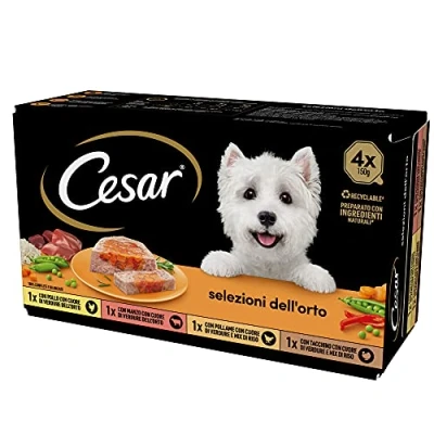 Image de Cesar Sélections de Jardin, Nourriture pour Chien, sélection Assortie, 150 g, 24 bacs 3600 g
