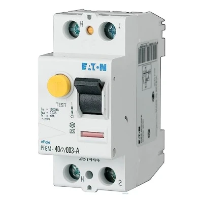 Image de EATON 267444 PFGM 40/2/003 INTERRUPTEUR DIFFERENTIEL Blanc MANETTE NOIRE 2 POLES / 40 A 30 MA TYPE Raccordement à vis