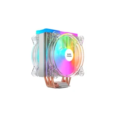 Image de Mars Gaming MCPU66, Triple Dissipateur CPU ARGB 6 Heatpipes HCT, TDP 220W, 2x Ventilateurs 120mm, Transparent