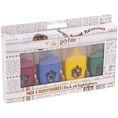 Image de CERDÁ LIFE&#039;S LITTLE MOMENTS Lot de 4 Surligneurs Harry Potter Format Mini en Rouge, Bleu, Jaune et Vert avec Dessins Pourlard Plastique ABS Produit Original Conçu Espagne