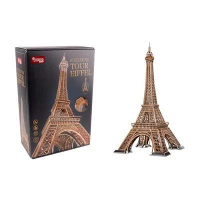Image de EXPLORA Tour Eiffel Puzzles 3D 540041 314 Pièces Monument Historique Niveau 10 sans Colle Ni Ciseaux Educatif Paris Jeu de Construction Cadeau Maquette À Partir Ans