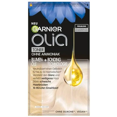 Image de Olia Toner 10.2 Blond perlé, anti jaunissement, coloration intensive, pour cheveux et mèches blonds, balayage ombré, formule végétalienne sans ammoniaque, une brillance éclatante