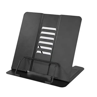 Image de Support de Lecture, livre Stand Pour Cuisine, Porte en Métal Pliable Enfant Recette, Manuel, Partitions, Tablature, iPad, Peinture, Document, 6 Angle Réglable et