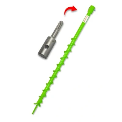 Image de WERHE Perceuse de Terre 40mm avec réceptacle SDS Plus Pointe Foret Robuste pieux Bit Forage